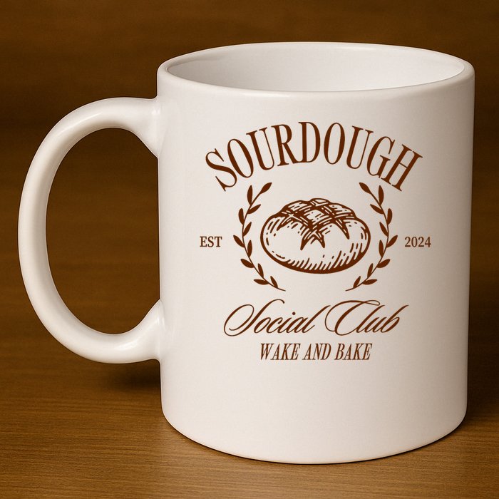 Sourdough Social Club Bread Wake & Bake In My Sourdough Era 11oz C Handle Ceramic Mug