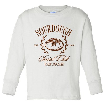 Sourdough Social Club Bread Wake & Bake In My Sourdough Era Toddler Long Sleeve Shirt