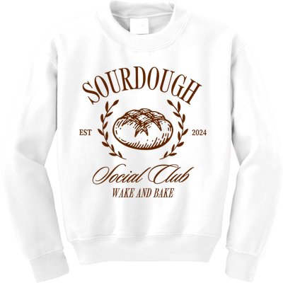 Sourdough Social Club Bread Wake & Bake In My Sourdough Era Kids Sweatshirt