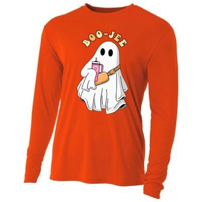 Spooky Season Cute Ghost Halloween Costume Boujee BooJee Cooling Performance Long Sleeve Crew