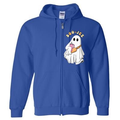 Spooky Season Cute Ghost Halloween Costume Boujee BooJee Full Zip Hoodie