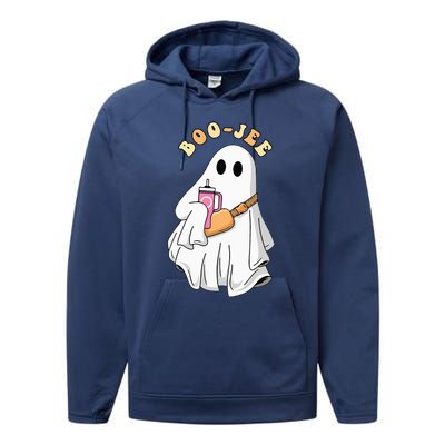 Spooky Season Cute Ghost Halloween Costume Boujee BooJee Performance Fleece Hoodie