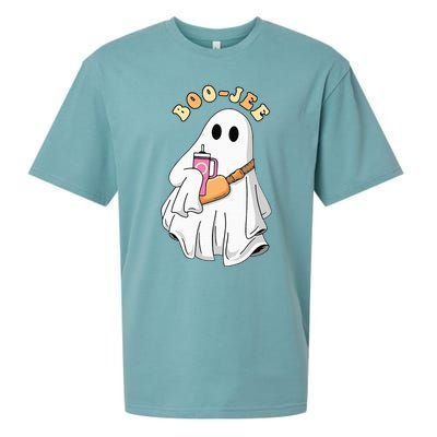 Spooky Season Cute Ghost Halloween Costume Boujee BooJee Sueded Cloud Jersey T-Shirt