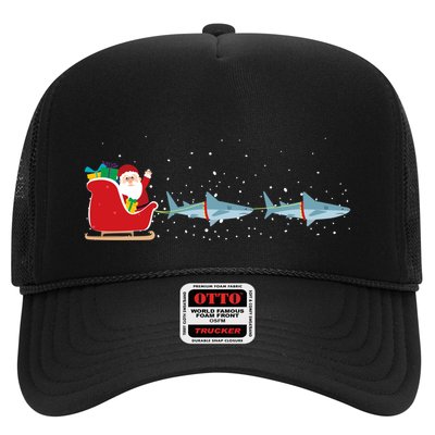 Shark Santa Christmas Sleigh Funny Shark Xmas Meaningful Gift Trucker Hat