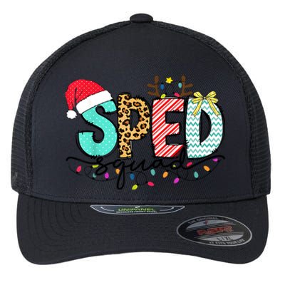 Sped Squad Christmas Lights Special Education Teacher Christmas Flexfit Unipanel Trucker Cap