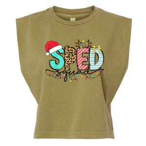 Sped Squad Christmas Lights Special Education Teacher Christmas Garment-Dyed Women's Muscle Tee