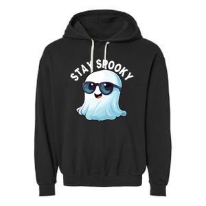 Stay Spooky Cute Ghost Boo Spooky Season Funny Halloween Spooky Boo Garment-Dyed Fleece Hoodie