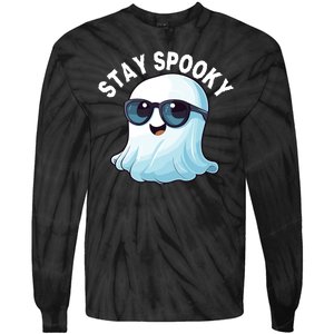 Stay Spooky Cute Ghost Boo Spooky Season Funny Halloween Spooky Boo Tie-Dye Long Sleeve Shirt