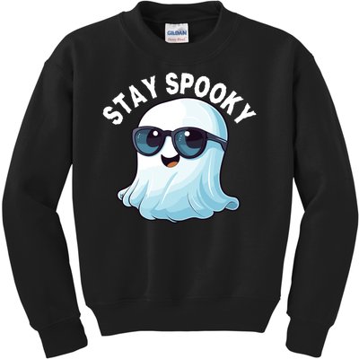 Stay Spooky Cute Ghost Boo Spooky Season Funny Halloween Spooky Boo Kids Sweatshirt