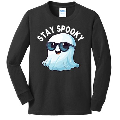 Stay Spooky Cute Ghost Boo Spooky Season Funny Halloween Spooky Boo Kids Long Sleeve Shirt