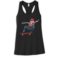 Skateboarding Skater Cool Gift Skateboard Skeleton Great Gift Women's Racerback Tank