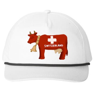 Switzerland Swiss Cow Snapback Five-Panel Rope Hat