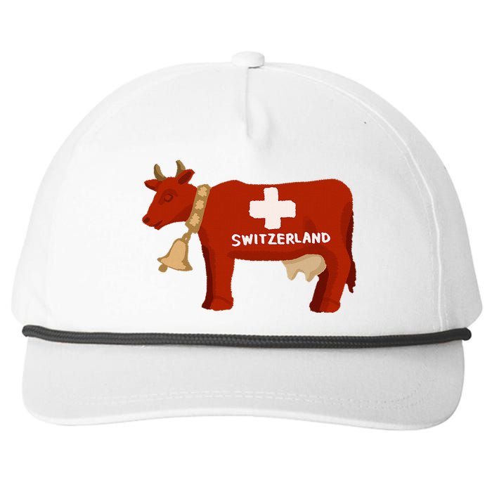 Switzerland Swiss Cow Snapback Five-Panel Rope Hat