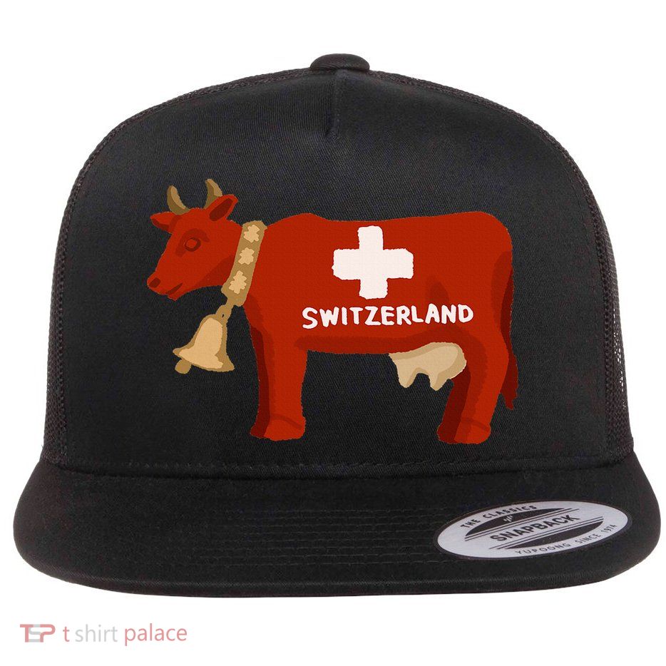 Switzerland Swiss Cow Flatbill Hat