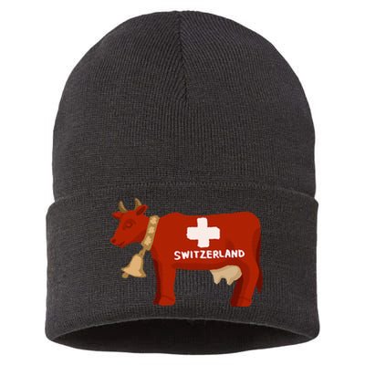 Switzerland Swiss Cow Sustainable Knit Beanie