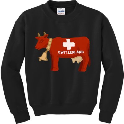Switzerland Swiss Cow Kids Sweatshirt