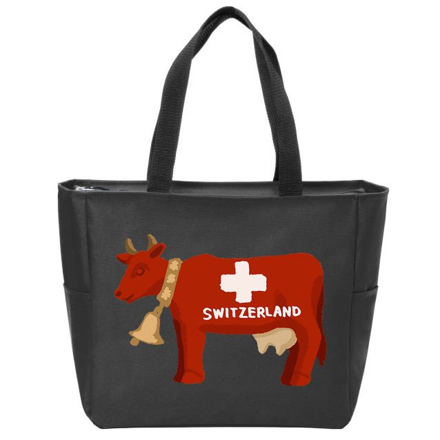 Switzerland Swiss Cow Zip Tote Bag