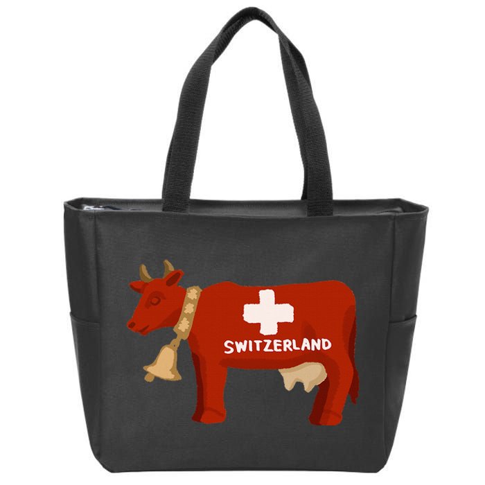 Switzerland Swiss Cow Zip Tote Bag