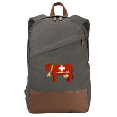 Switzerland Swiss Cow Cotton Canvas Backpack