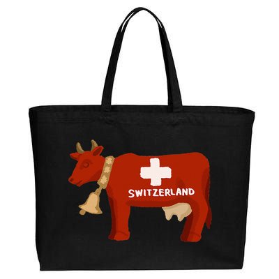 Switzerland Swiss Cow Cotton Canvas Jumbo Tote