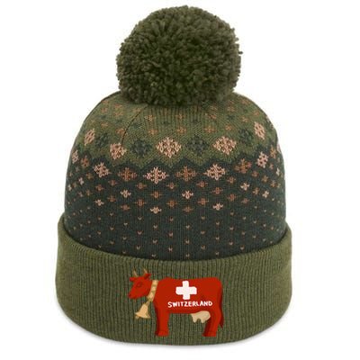 Switzerland Swiss Cow The Baniff Cuffed Pom Beanie