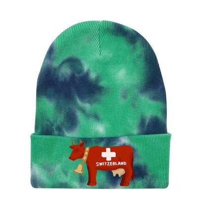 Switzerland Swiss Cow Tie Dye 12in Knit Beanie