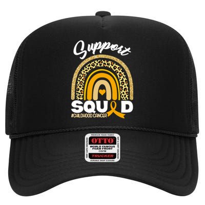 Support Squad Childhood Cancer High Crown Mesh Back Trucker Hat