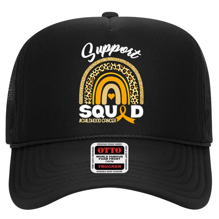 Support Squad Childhood Cancer High Crown Mesh Back Trucker Hat