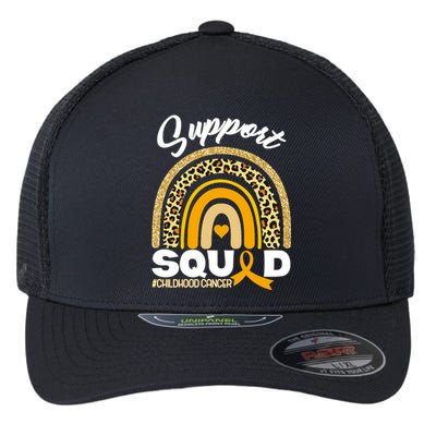 Support Squad Childhood Cancer Flexfit Unipanel Trucker Cap