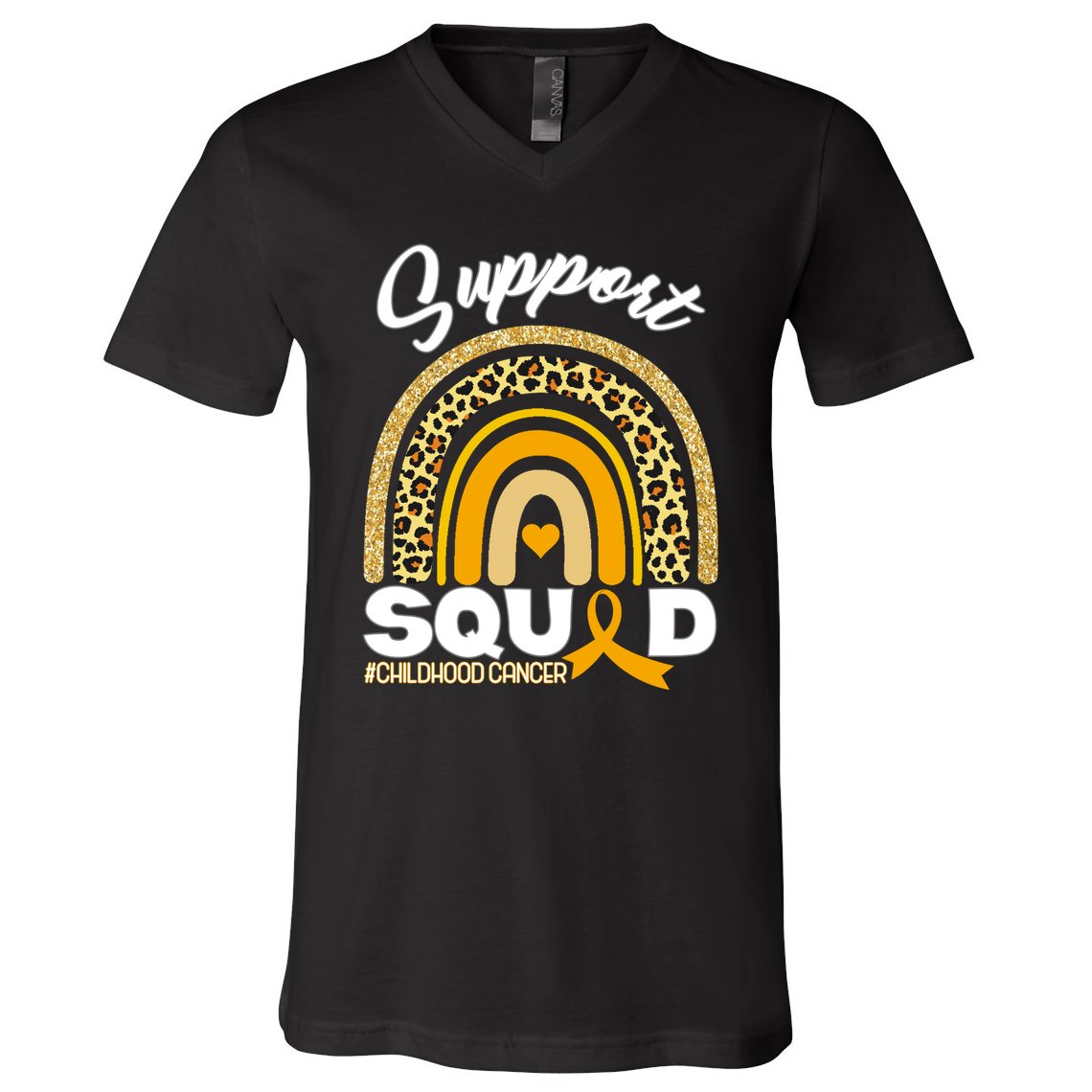 Support Squad Childhood Cancer V-Neck T-Shirt