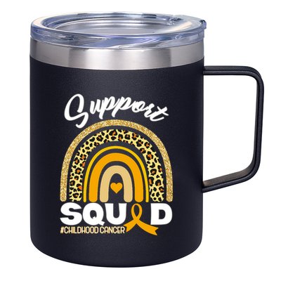 Support Squad Childhood Cancer 12oz Stainless Steel Coffee Mug