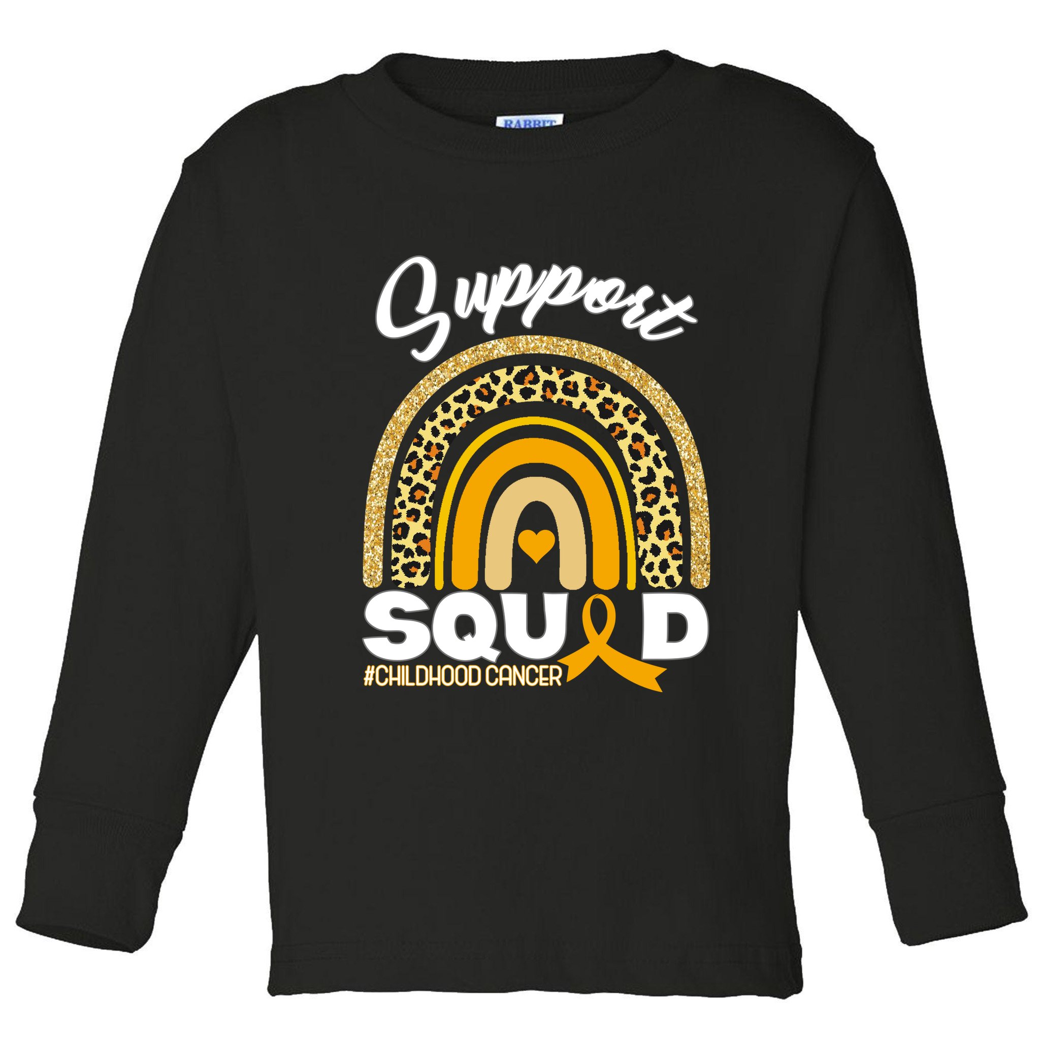 Support Squad Childhood Cancer Toddler Long Sleeve Shirt