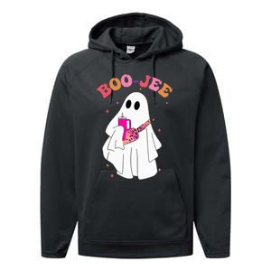 Spooky Season Cute Ghost Halloween Costume Boujee BooJee Performance Fleece Hoodie