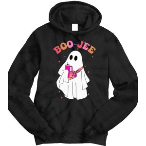 Spooky Season Cute Ghost Halloween Costume Boujee BooJee Tie Dye Hoodie