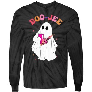 Spooky Season Cute Ghost Halloween Costume Boujee BooJee Tie-Dye Long Sleeve Shirt