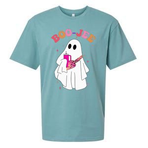 Spooky Season Cute Ghost Halloween Costume Boujee BooJee Sueded Cloud Jersey T-Shirt