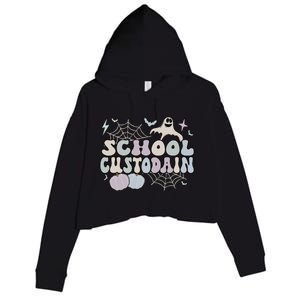 Spooky School Custodian Halloween School Janitor Cool Gift Crop Fleece Hoodie