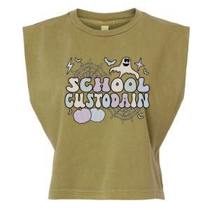 Spooky School Custodian Halloween School Janitor Cool Gift Garment-Dyed Women's Muscle Tee