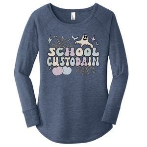 Spooky School Custodian Halloween School Janitor Cool Gift Women's Perfect Tri Tunic Long Sleeve Shirt