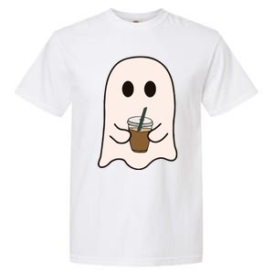 Spooky Season Cute Little Ghost Ice Coffee Halloween Costume Garment-Dyed Heavyweight T-Shirt