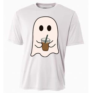 Spooky Season Cute Little Ghost Ice Coffee Halloween Costume Cooling Performance Crew T-Shirt