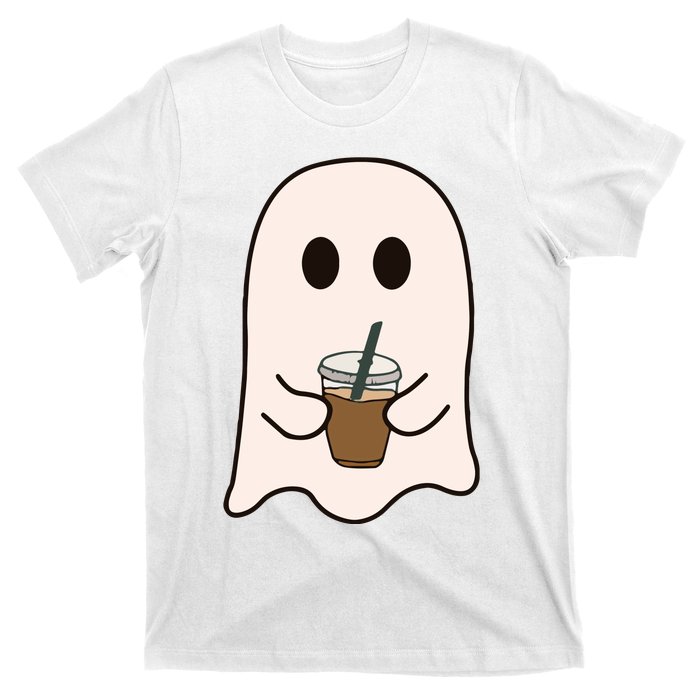 Spooky Season Cute Little Ghost Ice Coffee Halloween Costume T-Shirt