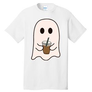 Spooky Season Cute Little Ghost Ice Coffee Halloween Costume Tall T-Shirt