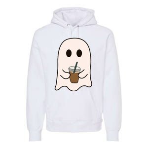 Spooky Season Cute Little Ghost Ice Coffee Halloween Costume Premium Hoodie