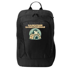 Saskatoon Saskatchewan Canada Cute Penguin City Backpack