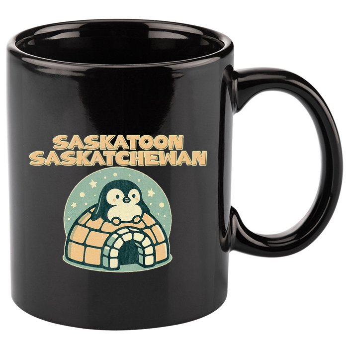 Saskatoon Saskatchewan Canada Cute Penguin 11oz C Handle Ceramic Mug