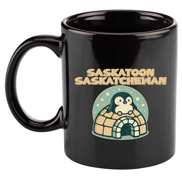 Saskatoon Saskatchewan Canada Cute Penguin 11oz C Handle Ceramic Mug