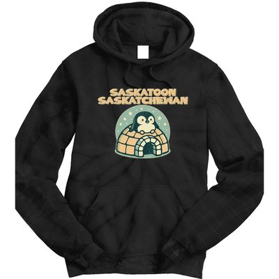 Saskatoon Saskatchewan Canada Cute Penguin Tie Dye Hoodie