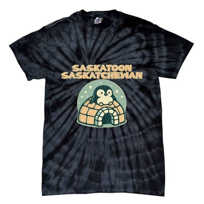 Saskatoon Saskatchewan Canada Cute Penguin Tie-Dye T-Shirt