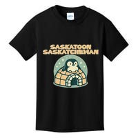 Saskatoon Saskatchewan Canada Cute Penguin Kids T-Shirt
